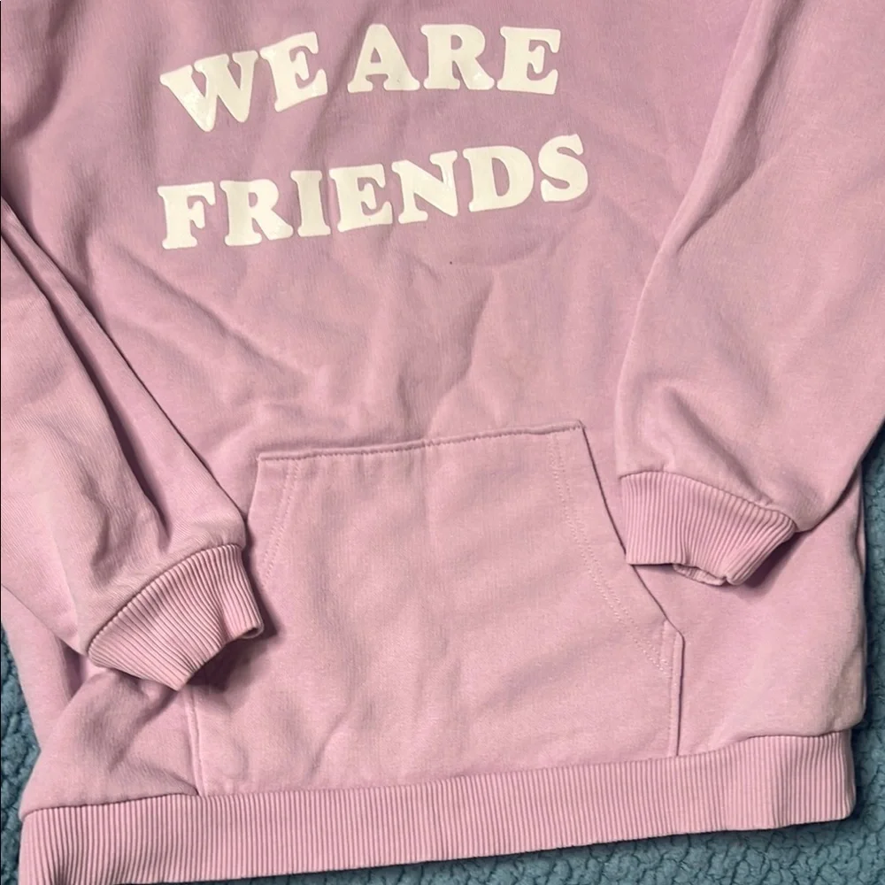 H&M Pink and White Sweatshirt Hoodie